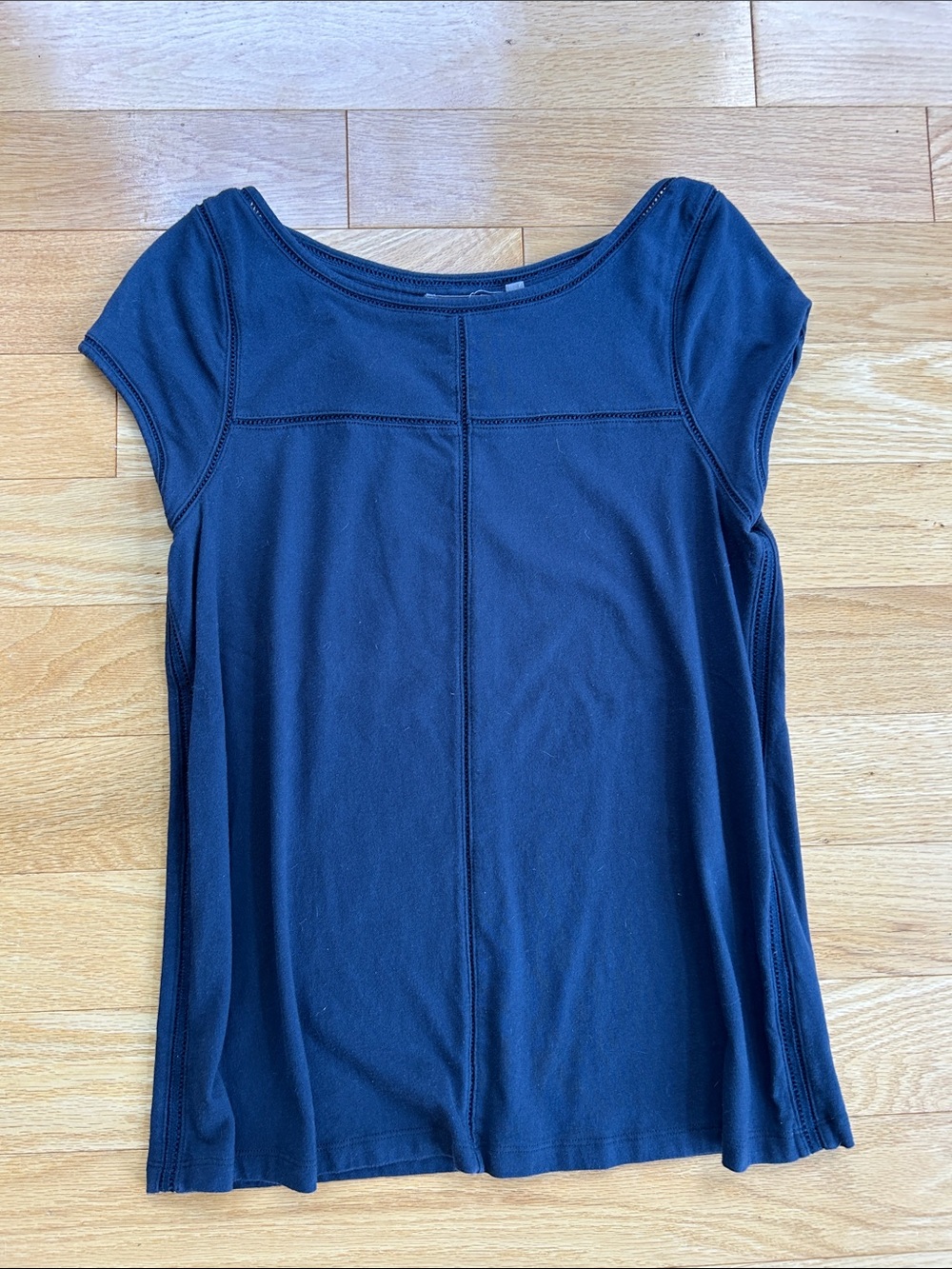 Anthropologie Vanessa Virginia Women’s Navy Blue 100% Cotton Short Sleeve Top